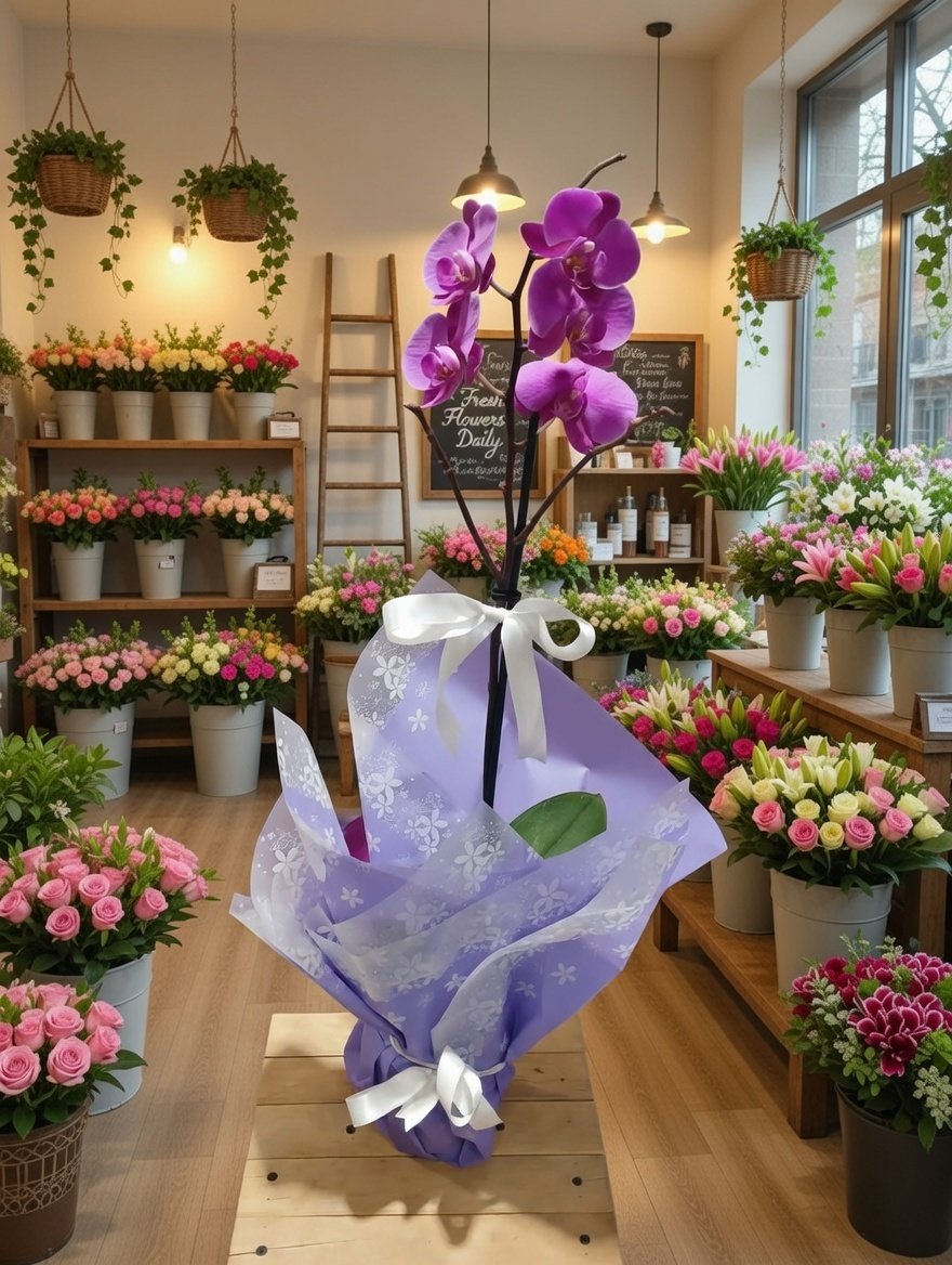 Mor Zarafet: Özel Tasarım Phalaenopsis Orkide Tekdal