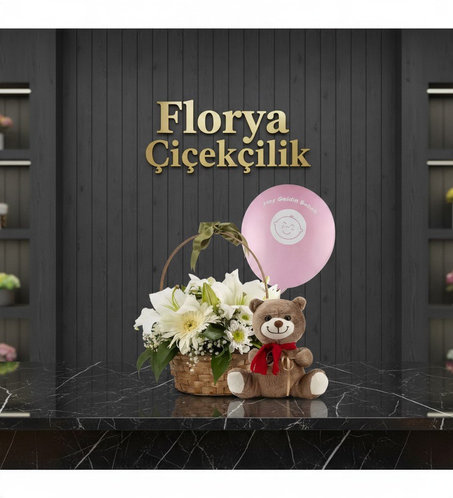 Masumiyet Sepeti: Beyaz Güller, Papatyalar ve Sevimli Peluş Ayıcık