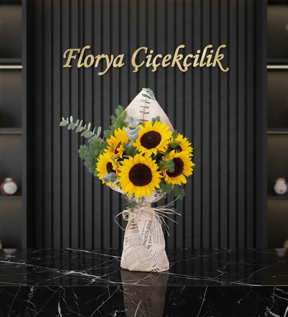 Güneşin Işığı Ayçiçeği Buketi
