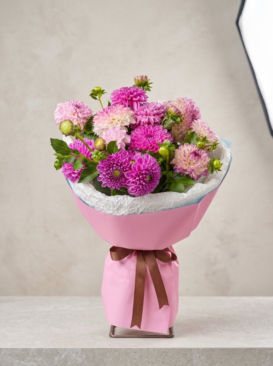 Pembe Düşler Dahlia (Yıldız Çiçeği) Buketi