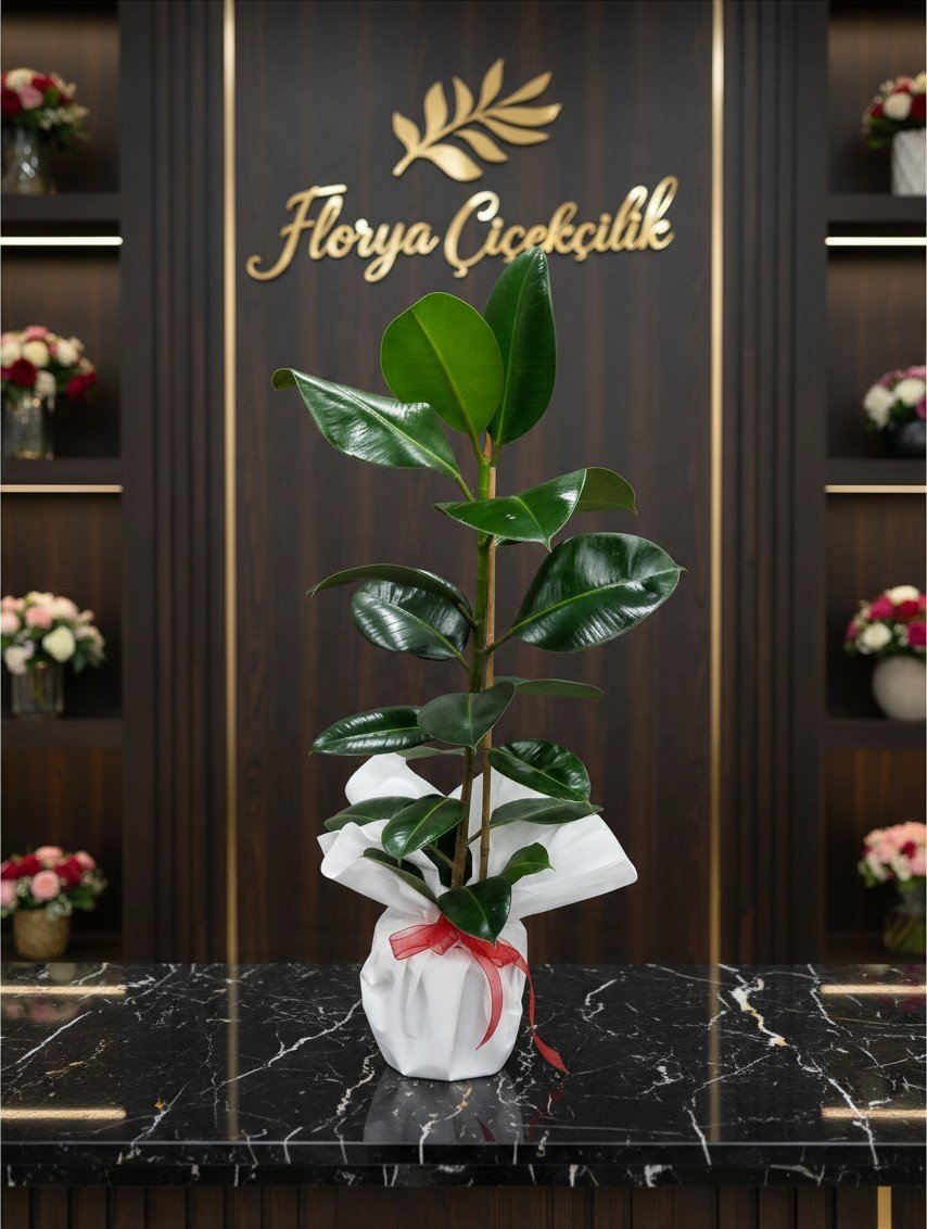 Yeşil Asalet Kauçuk Bitkisi (Ficus Elastica)