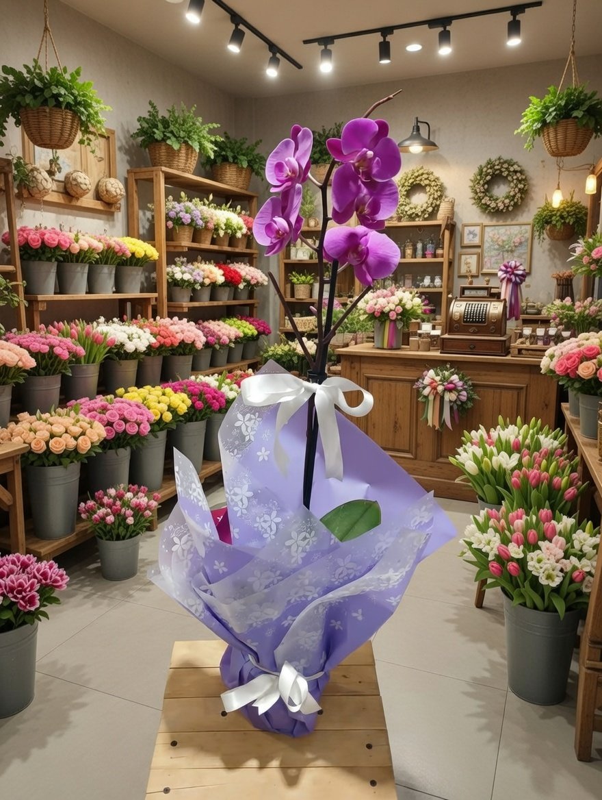 Mor Zarafet: Özel Tasarım Phalaenopsis Orkide Tekdal